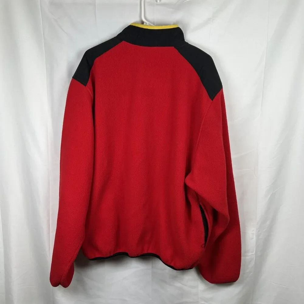 VTG 90's Marlboro Fleece Pullover Sweatshirt  1/4 Snap Red Mens XL WITH FLAW